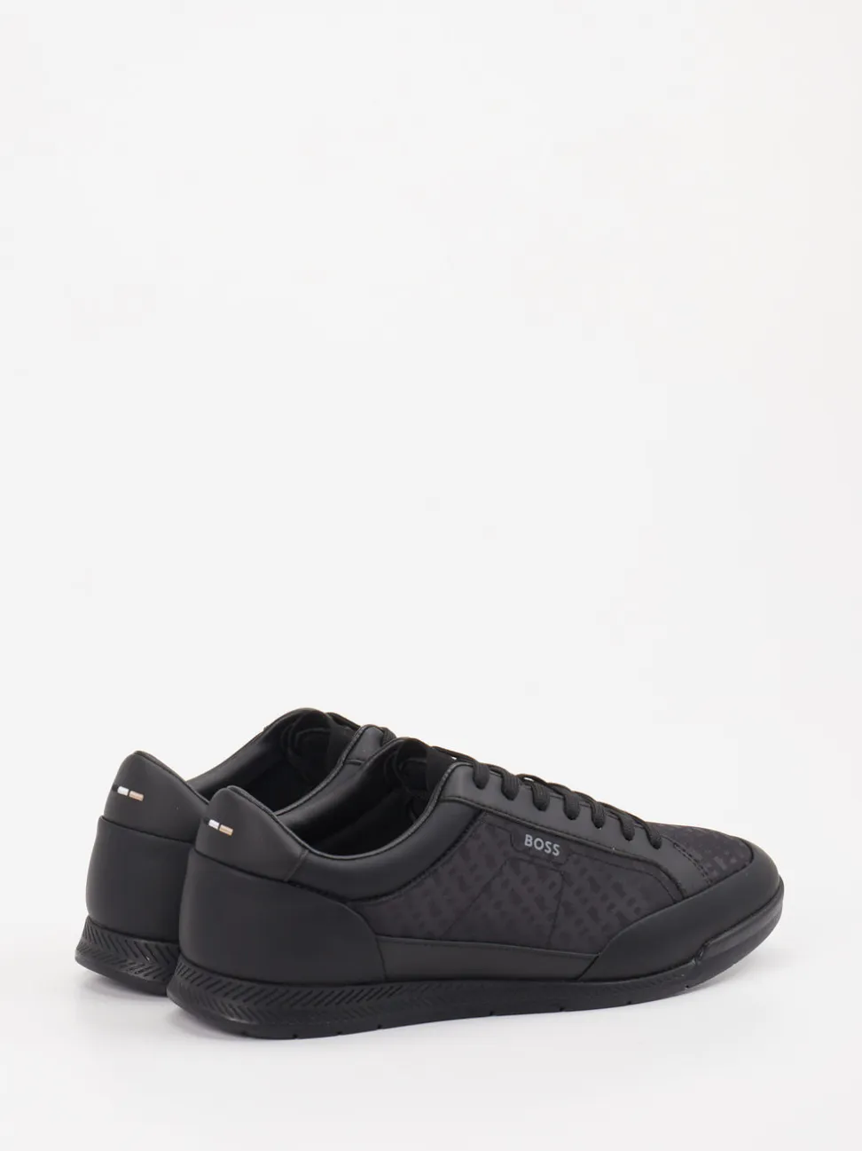 Boss – Low-Top-Sneaker aus Textil und Synthetik schwarz