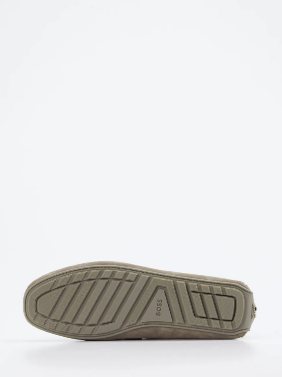 Boss – Penny Loafer aus Veloursleder in Taupe