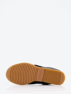 Boss – Retro-Sneaker aus Velours- und Glattleder Schwarz