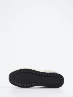 Boss – Retro-Sneaker aus Veloursleder und Mesh beige