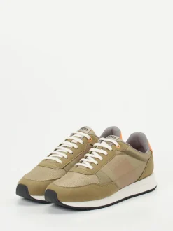 Boss – Retro-Sneaker aus Veloursleder Khaki