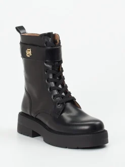 Boss – Schnürboots aus glänzendem Leder Schwarz