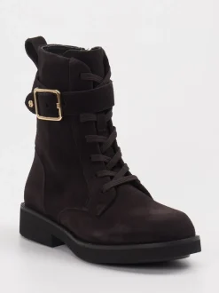 Boss – Schnürboots aus Veloursleder dunkelbraun