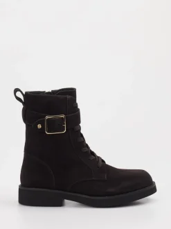 Boss – Schnürboots aus Veloursleder dunkelbraun