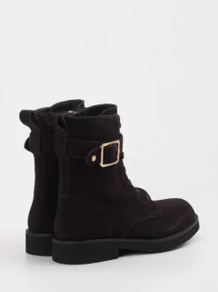 Boss – Schnürboots aus Veloursleder dunkelbraun