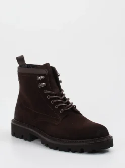Boss – Schnürboots aus Veloursleder dunkelbraun