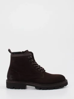 Boss – Schnürboots aus Veloursleder dunkelbraun