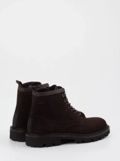 Boss – Schnürboots aus Veloursleder dunkelbraun