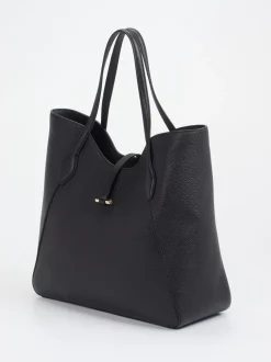 Boss – Shopper aus Kalbleder in Schwarz