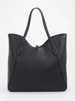 Boss – Shopper aus Kalbleder in Schwarz
