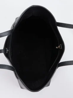 Boss – Shopper aus Kalbleder in Schwarz