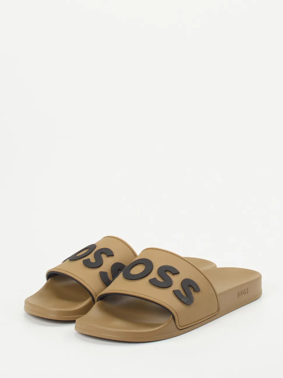 Boss – Slides aus Synthetik in Sandbraun