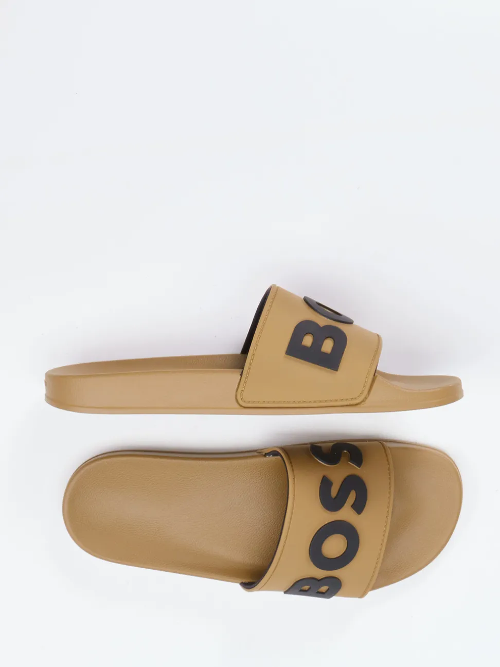 Boss – Slides aus Synthetik in Sandbraun