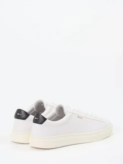 Boss – Sneaker aus Glattleder in Offwhite
