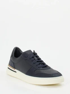 Boss – Sneaker aus Kalbleder in Dunkelblau