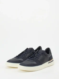 Boss – Sneaker aus Kalbleder in Dunkelblau