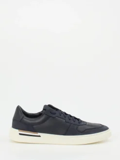Boss – Sneaker aus Kalbleder in Dunkelblau