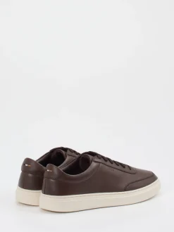 Boss – Sneaker aus Kalbleder in Dunkelbraun