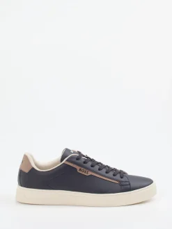 Boss – Sneaker aus Kalbleder in Dunkelblau