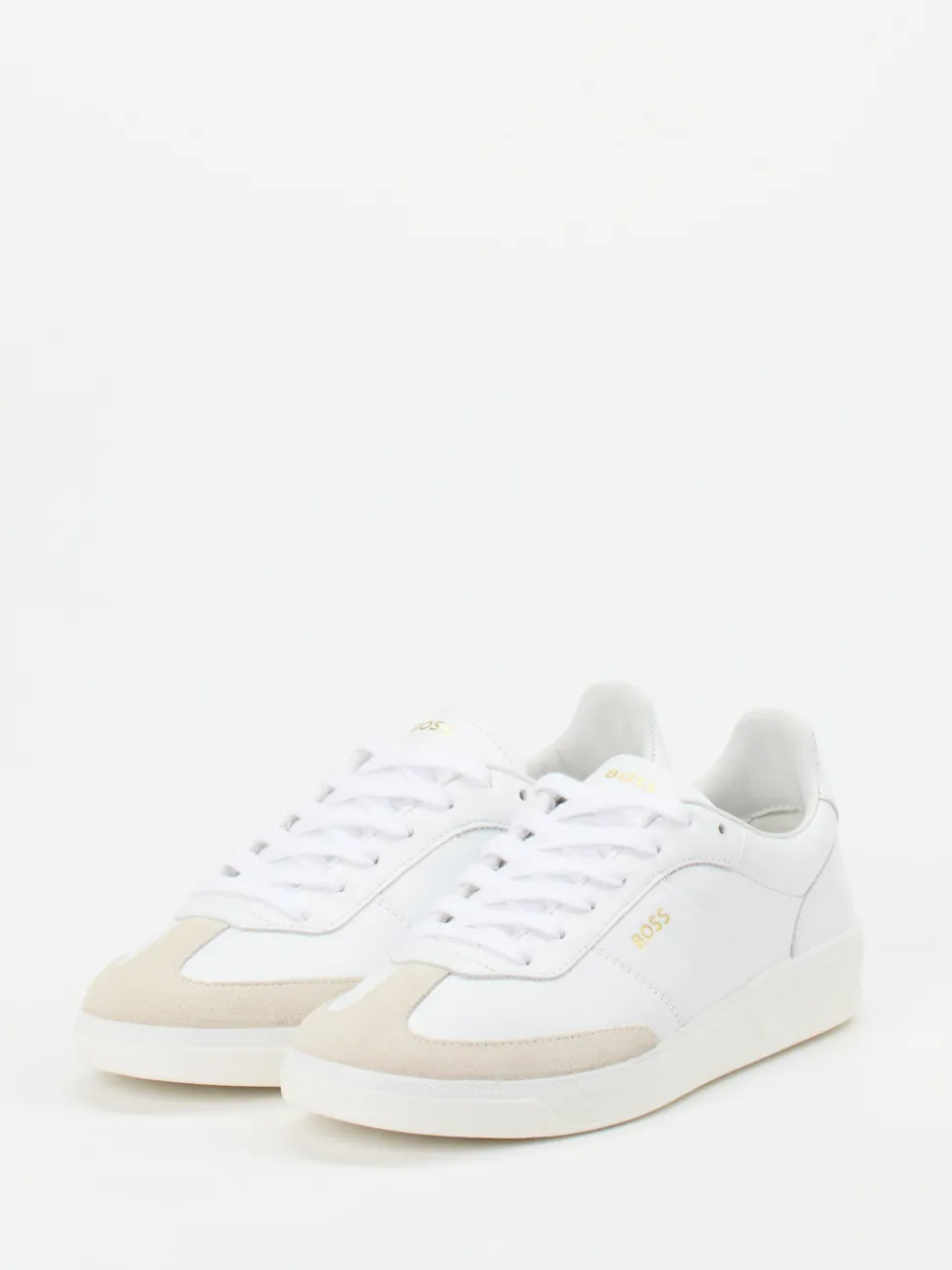 Boss – Sneaker aus Kalbleder in Weiß