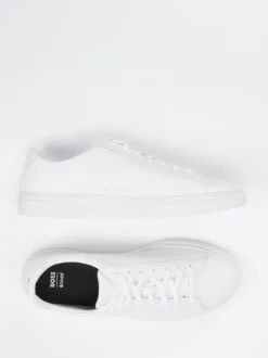 Boss – Sneaker aus Kalbleder in Weiß