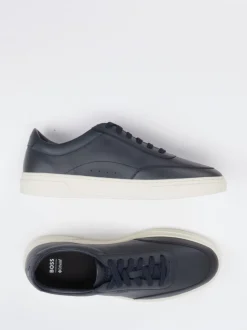 Boss – Sneaker aus Kalbleder Dunkelblau