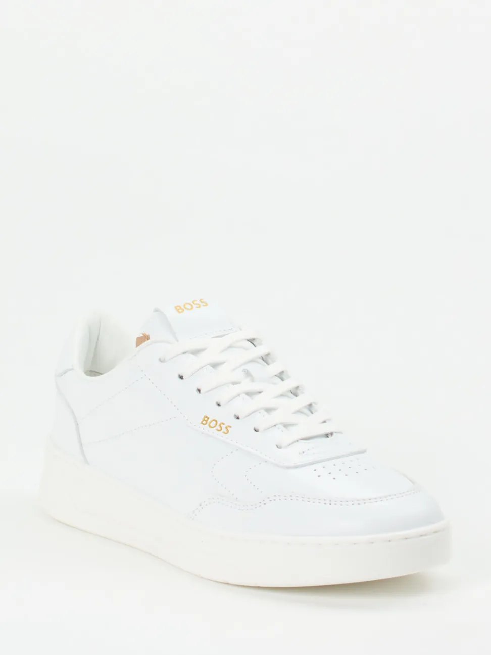 Boss – Sneaker aus Kalbleder in Weiß