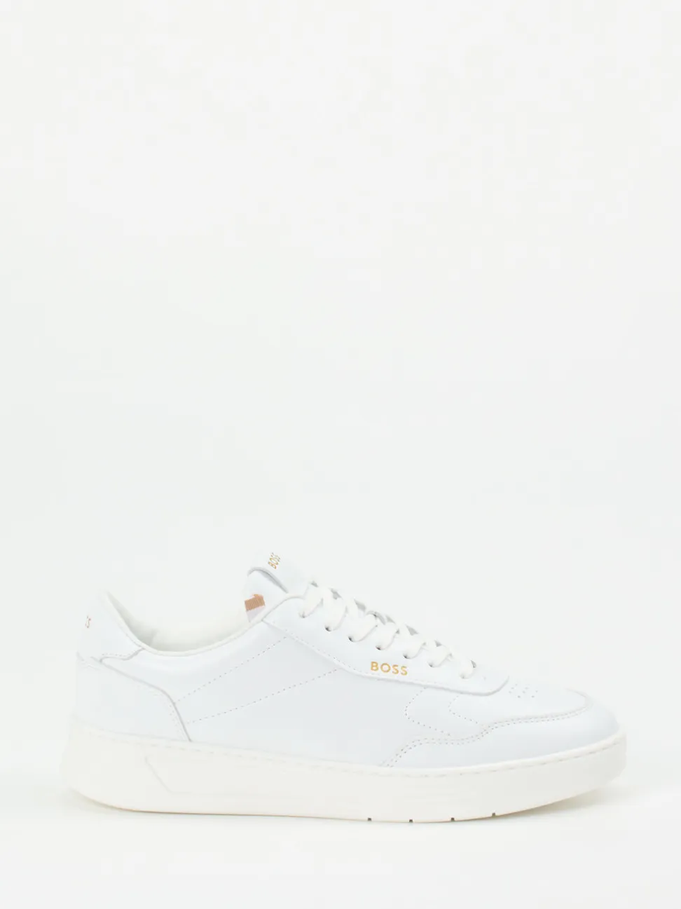 Boss – Sneaker aus Kalbleder in Weiß
