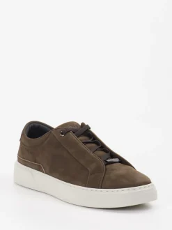 Boss – Sneaker aus Leder in Dunkelbraun