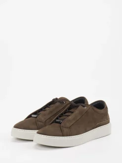Boss – Sneaker aus Leder in Dunkelbraun