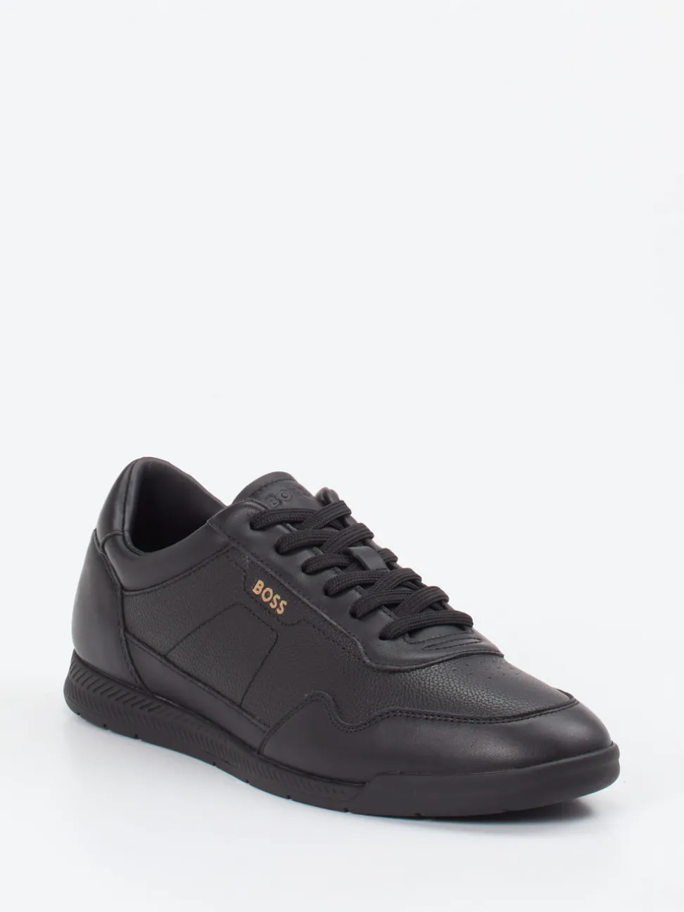 Boss – Sneaker aus Leder in Schwarz