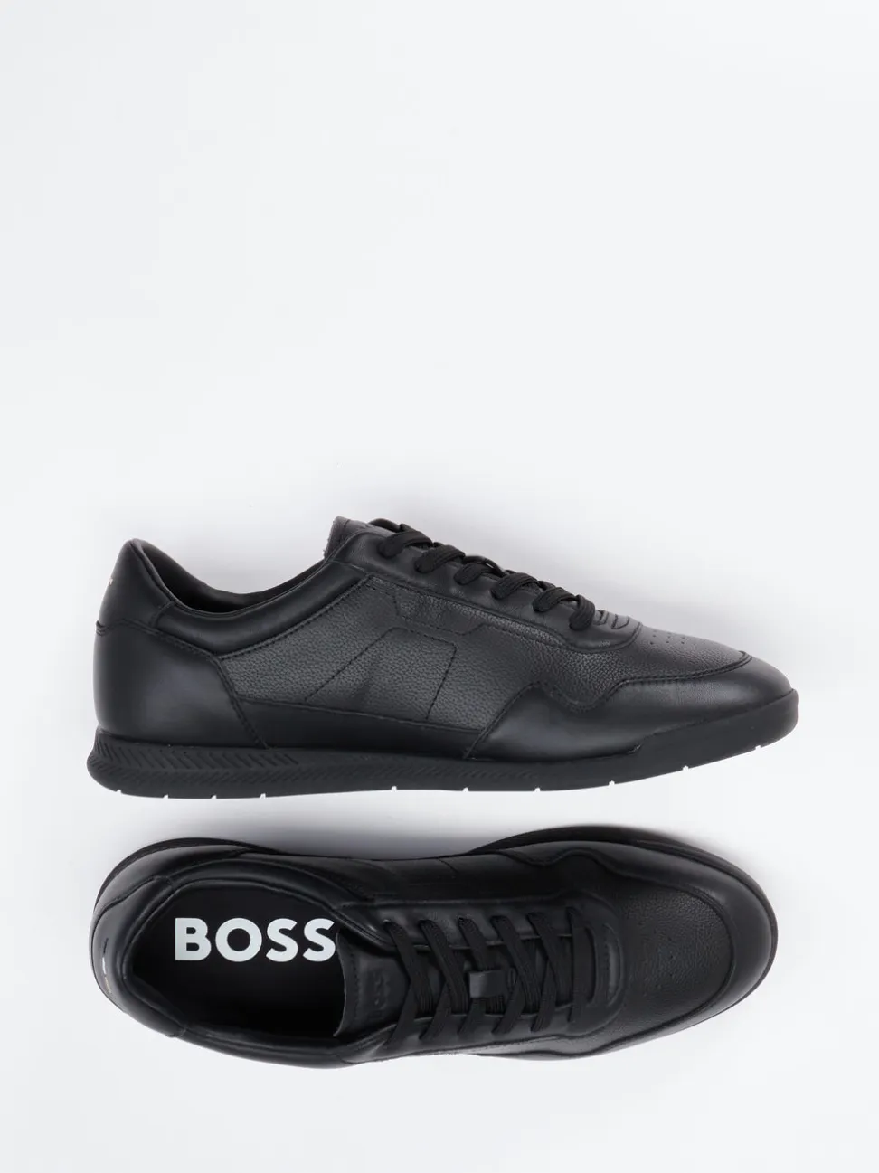 Boss – Sneaker aus Leder in Schwarz