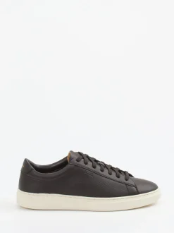 Boss – Sneaker aus Leder in Dunkelbraun