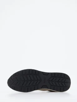 Boss – Sneaker aus Leder-Mesh-Mix in Beige