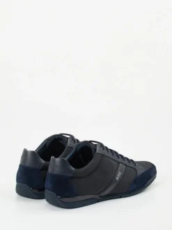 Boss – Sneaker aus Synthetik und Veloursleder Dunkelblau