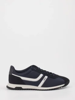 Boss – Sneaker aus Textil und Veloursleder Dunkelblau