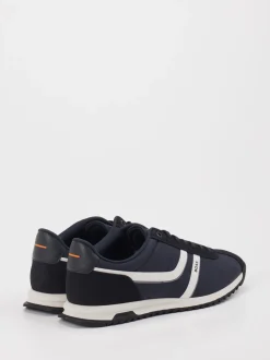 Boss – Sneaker aus Textil und Veloursleder Dunkelblau