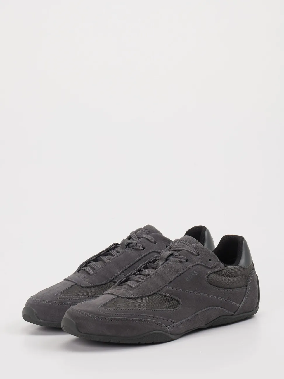 Boss – Sneaker aus Velour und Textil in Grau