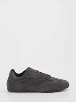 Boss – Sneaker aus Velour und Textil in Grau
