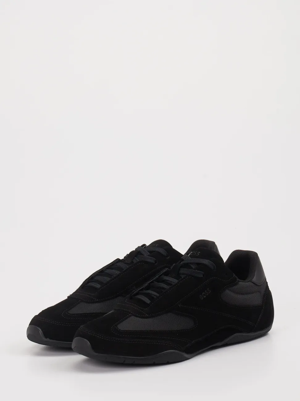 Boss – Sneaker aus Velour und Mesh Schwarz