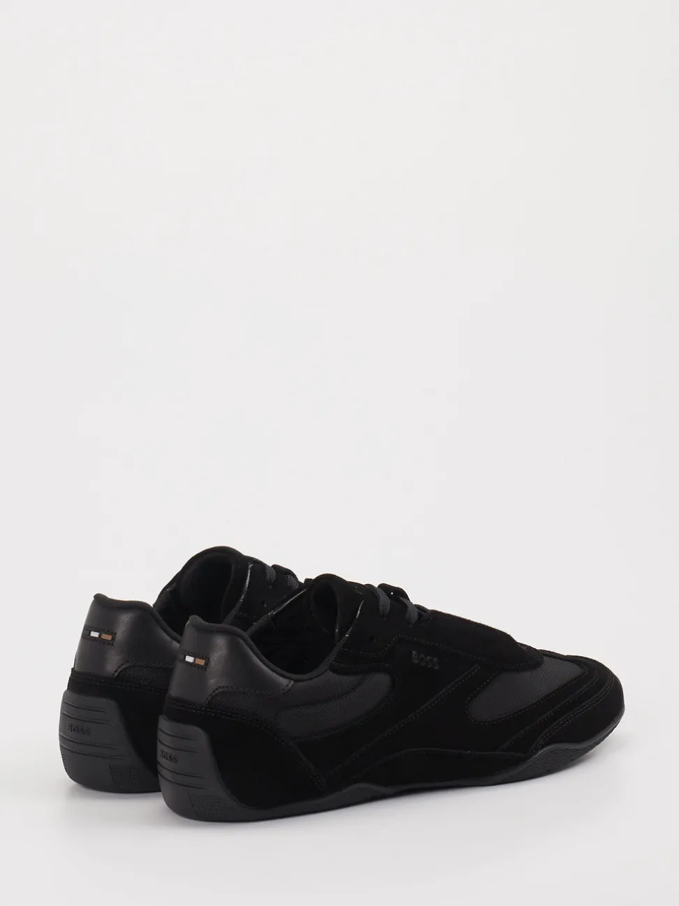 Boss – Sneaker aus Velour und Mesh Schwarz