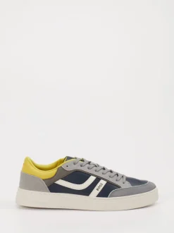 Boss – Sneaker aus Velour/Leder in Dunkelblau