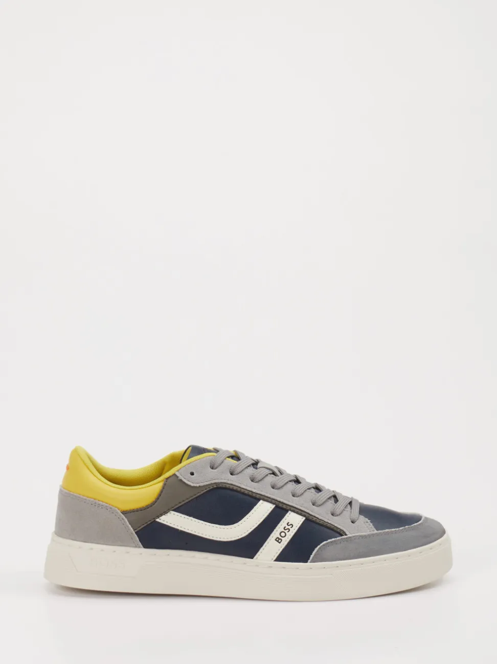Boss – Sneaker aus Velour/Leder in Dunkelblau