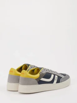 Boss – Sneaker aus Velour/Leder in Dunkelblau