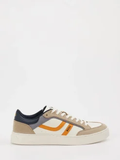 Boss – Sneaker aus Velour/Leder im Color-Blocking