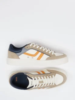 Boss – Sneaker aus Velour/Leder im Color-Blocking