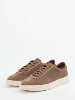 Boss – Sneaker aus Veloursleder taupefarben