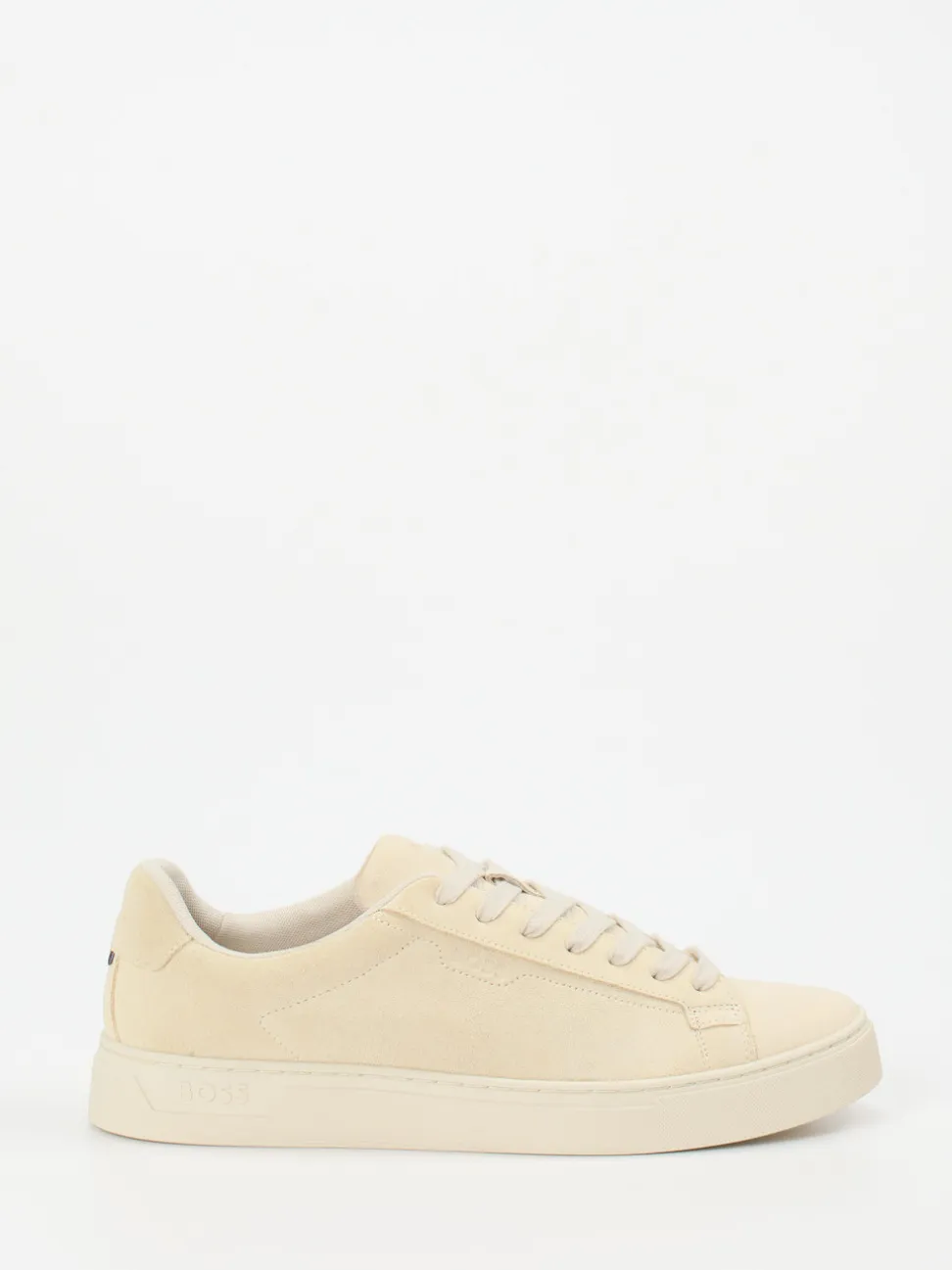 Boss – Sneaker aus Veloursleder beige