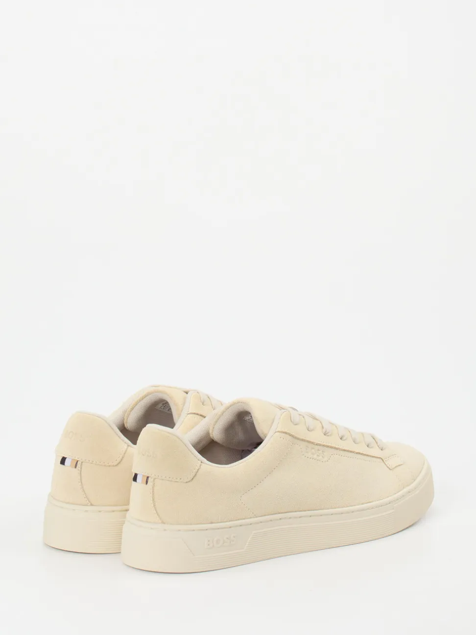 Boss – Sneaker aus Veloursleder beige