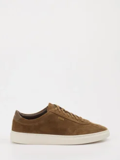 Boss – Sneaker aus Veloursleder cognacbraun